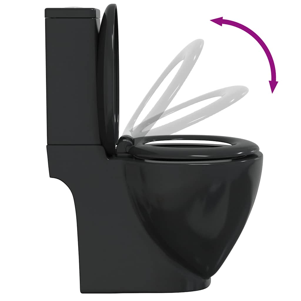 Vaso WC in Ceramica con Scarico Dietro Nero