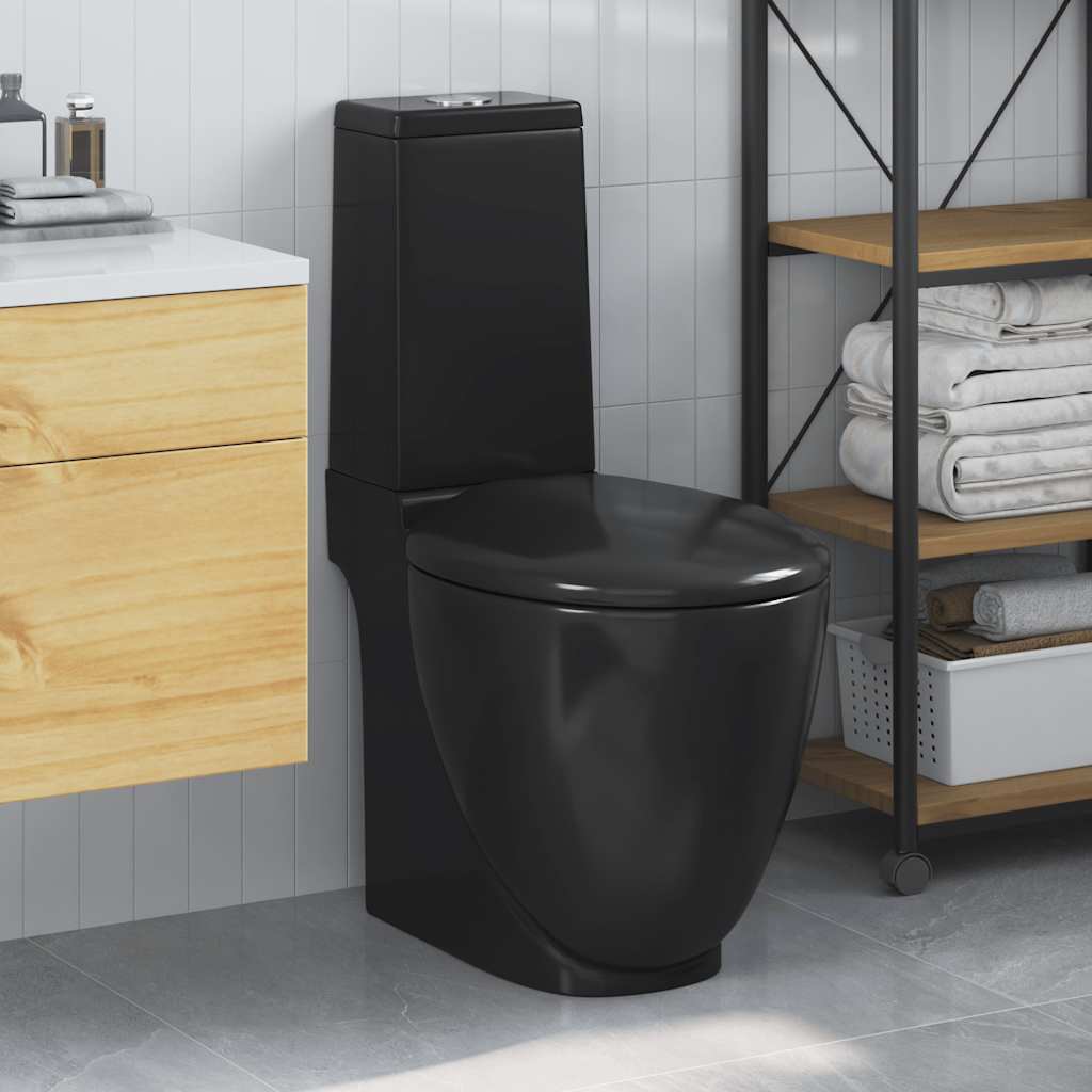 Vaso WC in Ceramica con Scarico Dietro Nero