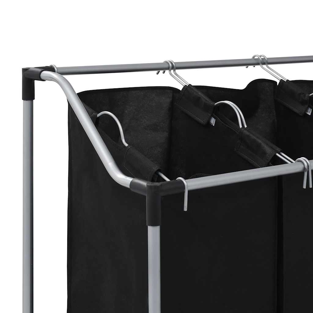 Classificatore lavanderia con 4 borse nero