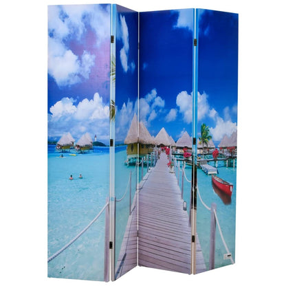Paravento Pieghevole 160x170 cm con Stampa Spiaggia