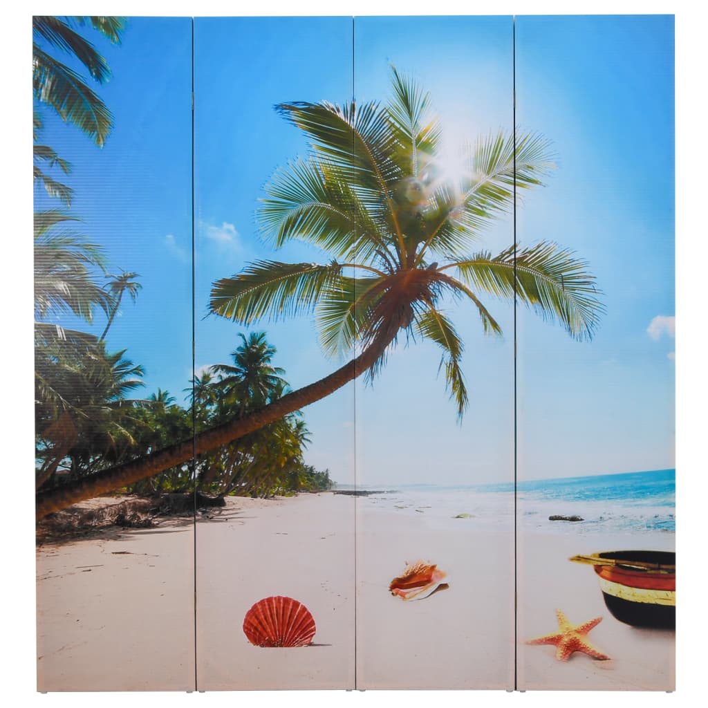 Paravento Pieghevole 160x170 cm con Stampa Spiaggia