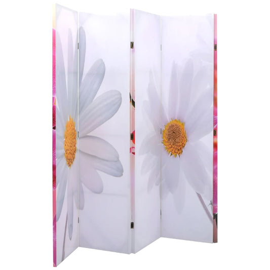 Folding Screen 200x170 cm with Flower Print