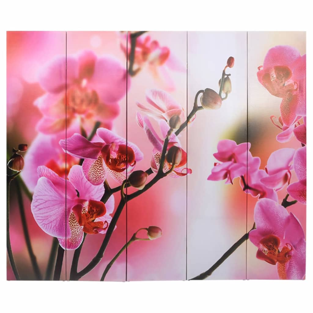 Folding Screen 200x170 cm with Flower Print