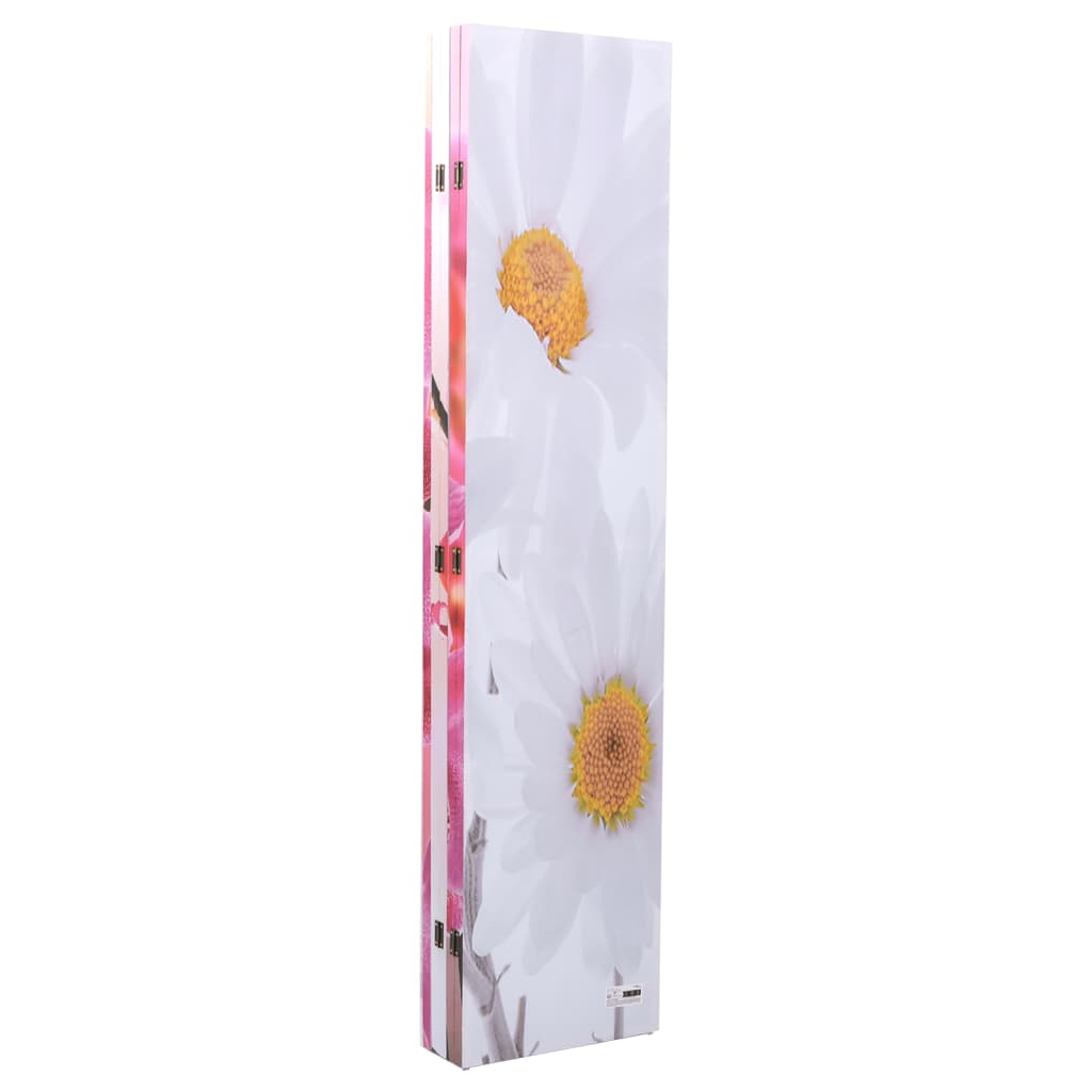 Folding Screen 200x170 cm with Flower Print