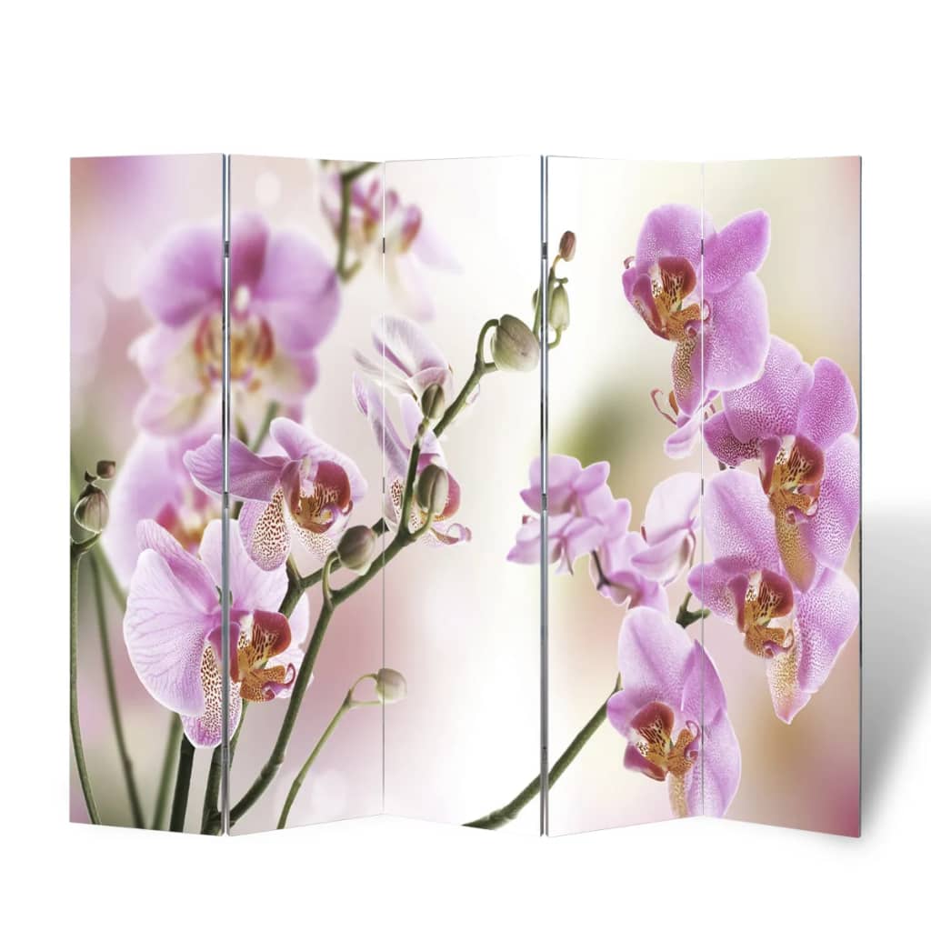 Folding Screen 200x170 cm with Flower Print