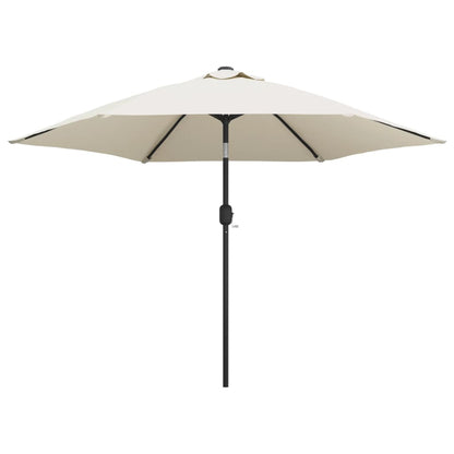 Parasole Bianco Sabbia 3 m con Palo in Acciaio
