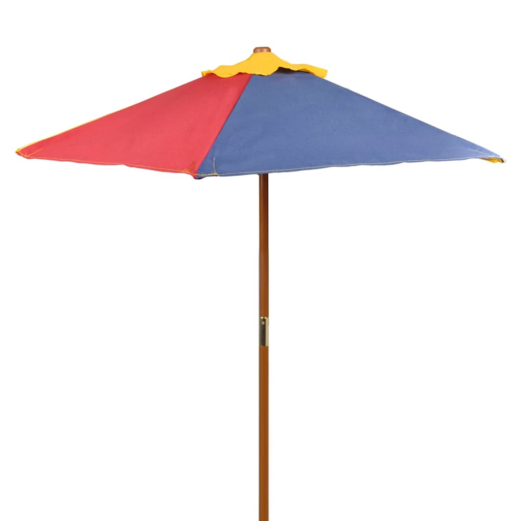 Tavolo e Panchine per Bambini con Parasole Legno Multicolore | homemem39