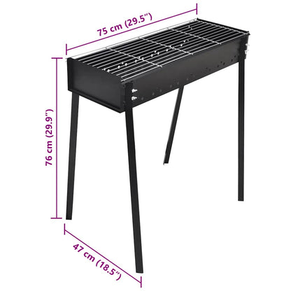 Supporto per BBQ a carbonella forma quadrata 75 x 28 cm | homemem39