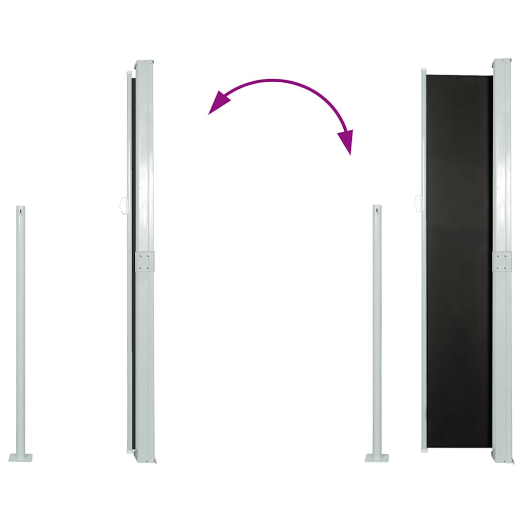 Tendalino Laterale per Patio Terrazzo 160 x 300 cm Nero | homemem39