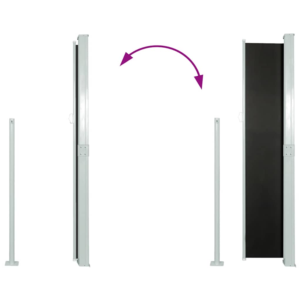 Tendalino Laterale per Patio Terrazzo 160 x 300 cm Nero