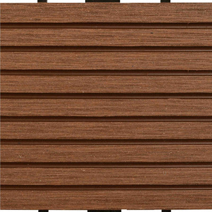 Piastrella per Decking 11 pcs Marrone 30 x 30 cm WPC | homemem39