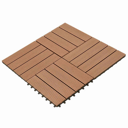 Piastrella per Decking 11 pcs Marrone 30 x 30 cm WPC | homemem39