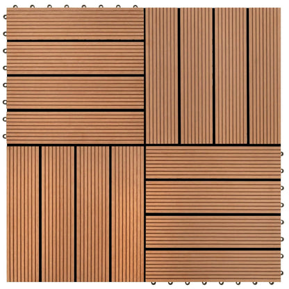 Piastrella per Decking 11 pcs Marrone 30 x 30 cm WPC | homemem39