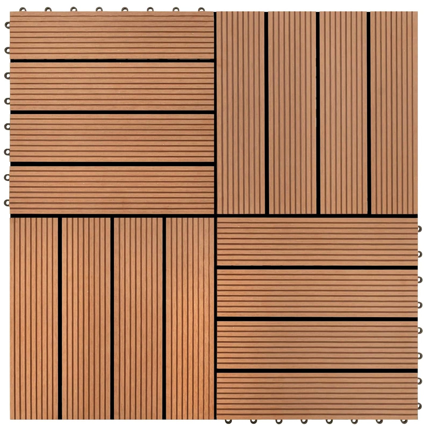 Piastrella per Decking 11 pcs Marrone 30 x 30 cm WPC