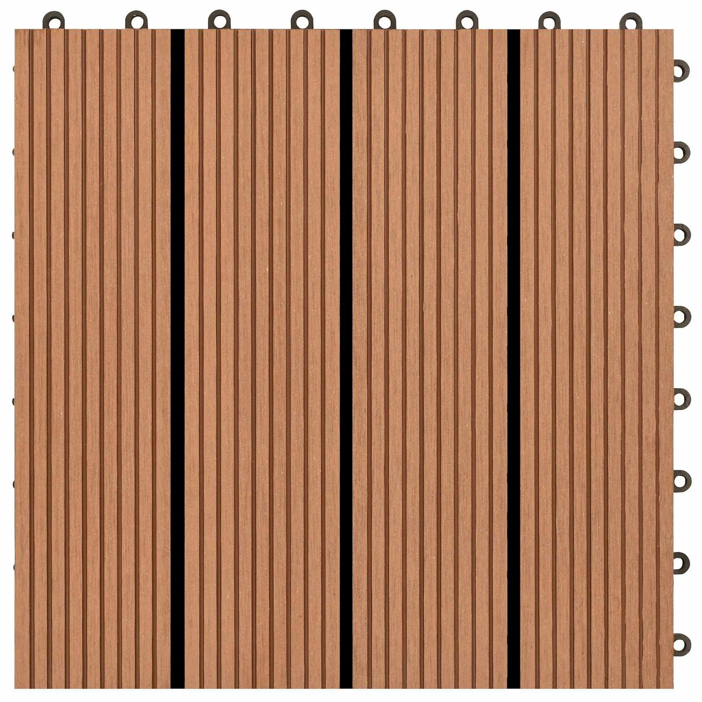 Piastrella per Decking 11 pcs Marrone 30 x 30 cm WPC | homemem39