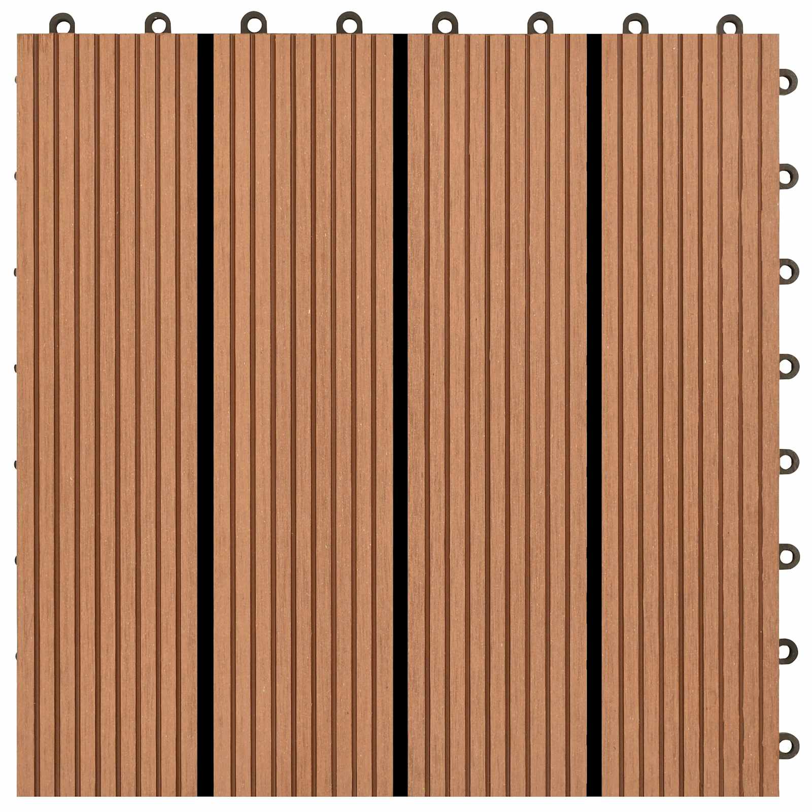 Piastrella per Decking 11 pcs Marrone 30 x 30 cm WPC | homemem39