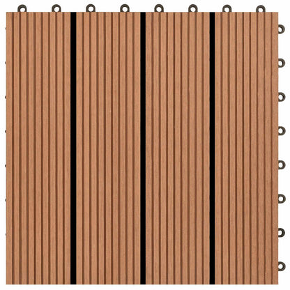 Piastrella per Decking 11 pcs Marrone 30 x 30 cm WPC | homemem39