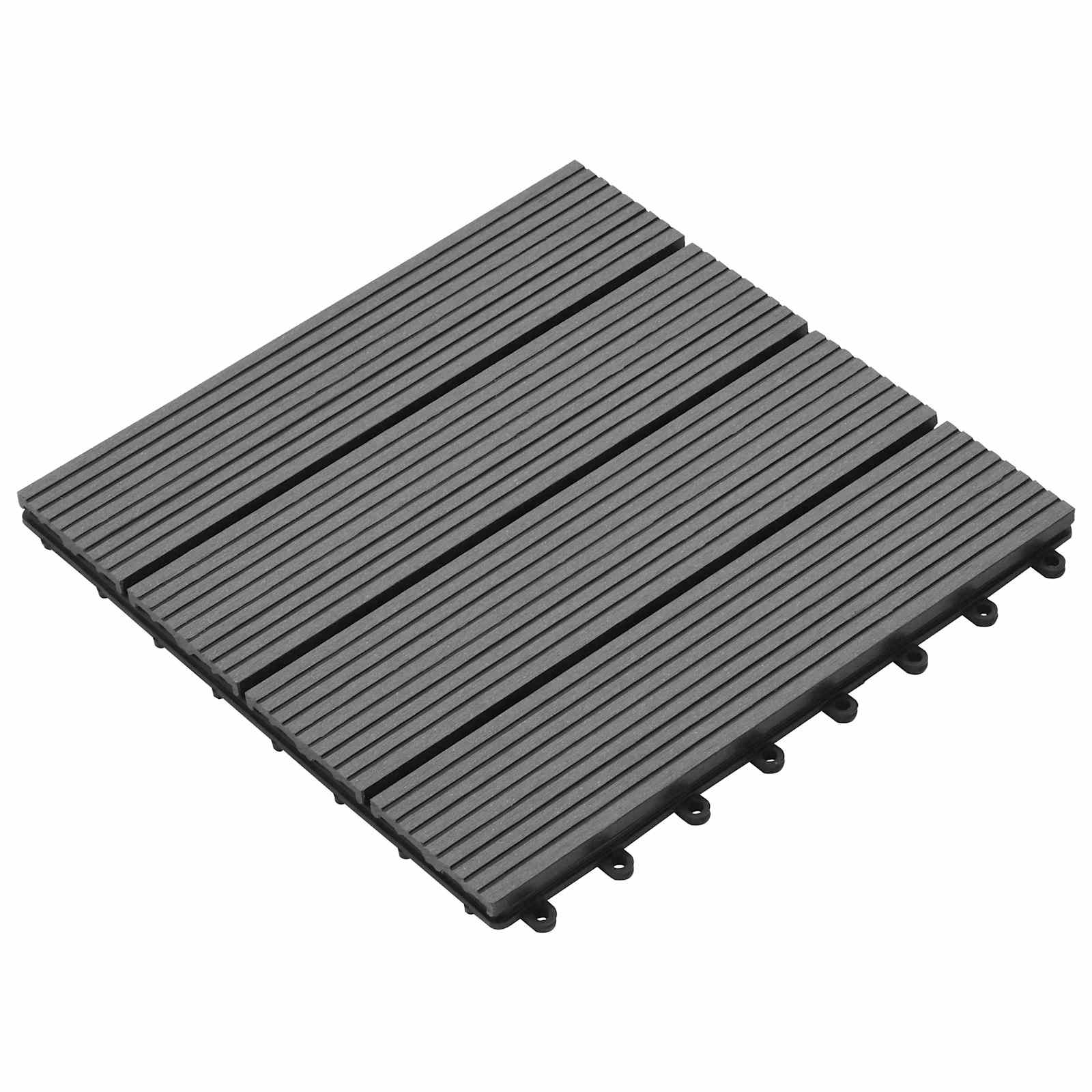 Piastrella per Decking 11 pcs Grigio 30 x 30 cm WPC | homemem39