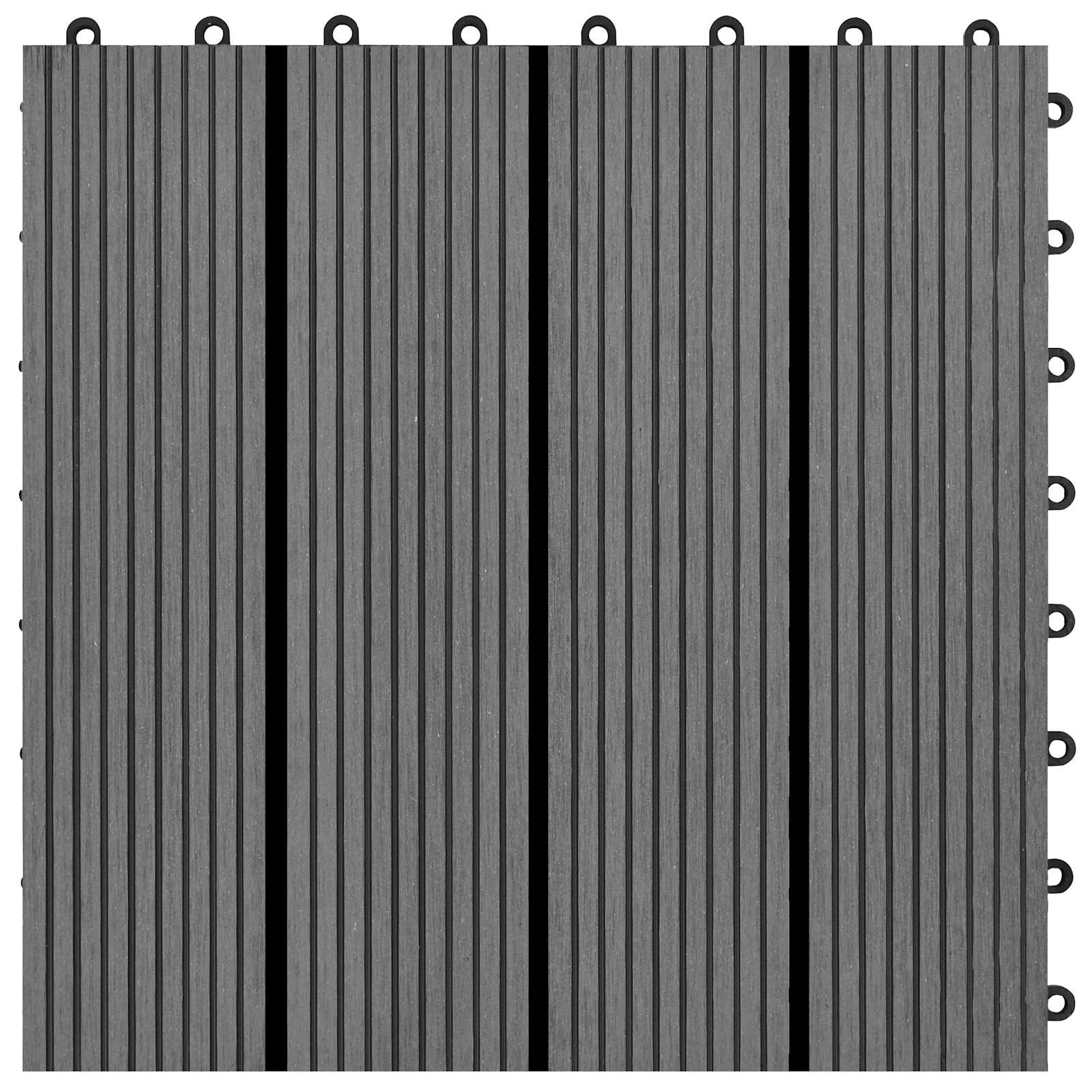 Piastrella per Decking 11 pcs Grigio 30 x 30 cm WPC | homemem39