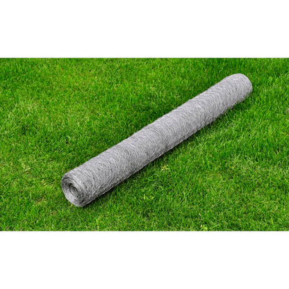 Recinzione in Rete per Pollaio Acciaio Zincato 25x0,5 m Argento | homemem39
