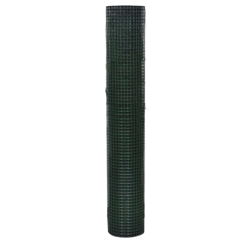 Recinto Pollaio in Rete Zincato Rivestimento PVC 10x1 m Verde | homemem39