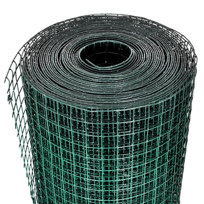 Recinto Pollaio in Rete Zincato Rivestimento PVC 10x1 m Verde - homemem39