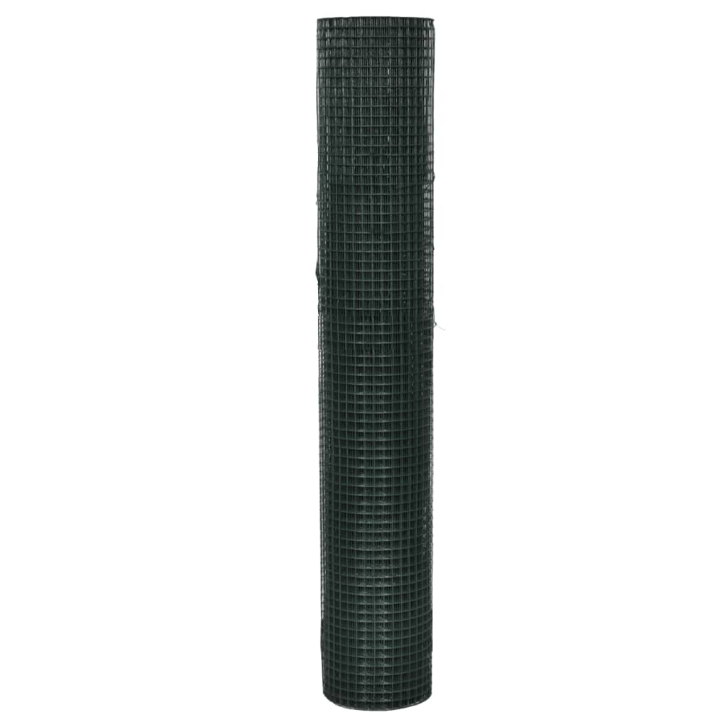 Recinzione in Rete per Pollaio Rivestita in PVC 25x1 m Verde | homemem39