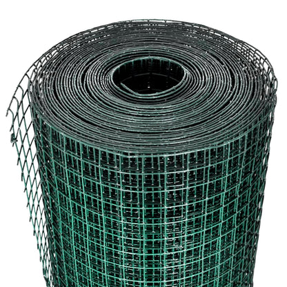 Recinzione in Rete per Pollaio Rivestita in PVC 25x1 m Verde | homemem39