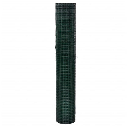 Recinzione in Rete per Pollaio Rivestita in PVC 25x1 m Verde - homemem39