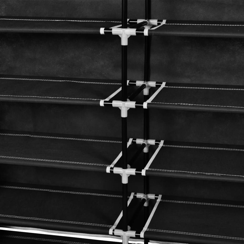 Scarpiera in Tessuto Richiudibile 115 x 28 x 110 cm Nera - homemem39