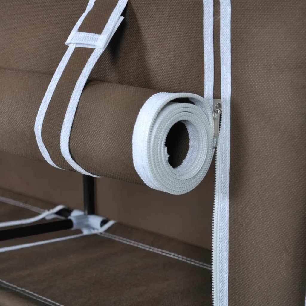 Scarpiera in Tessuto Richiudibile 115 x 28 x 110 cm Marrone - homemem39