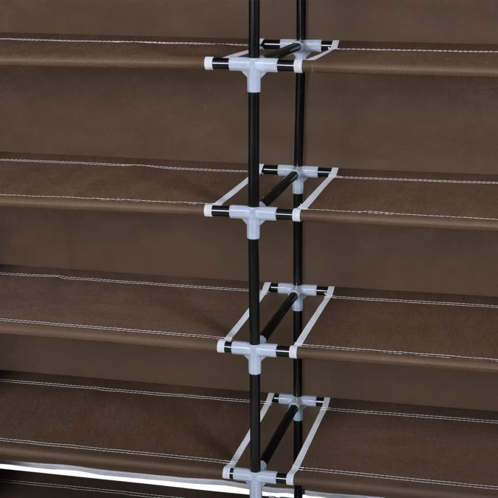 Scarpiera in Tessuto Richiudibile 115 x 28 x 110 cm Marrone - homemem39