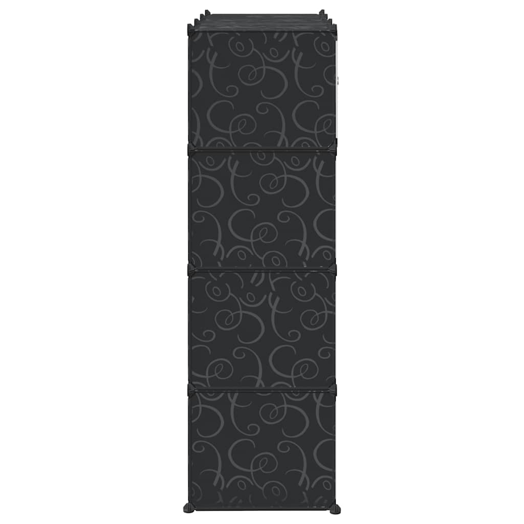 Armadio Modulare con 9 Scomparti 109x36,5x143 cm Nero e Bianco - homemem39