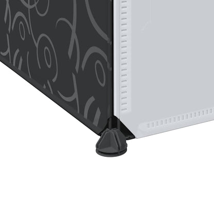 Armadio Modulare con 9 Scomparti 109x36,5x143 cm Nero e Bianco - homemem39