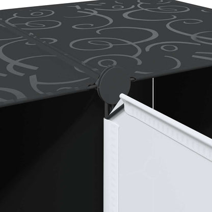Armadio Modulare con 9 Scomparti 109x36,5x143 cm Nero e Bianco - homemem39