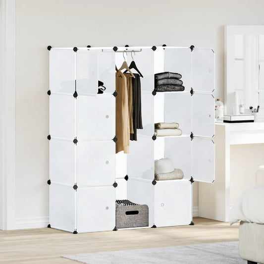 Armadio Modulare con 9 Scomparti 109x36,5x143 cm Bianco