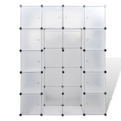 Modular Cabinet 14 Compartments White 37 x 146 x 180.5 cm