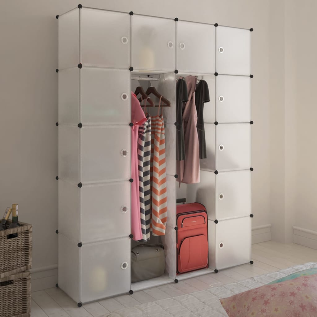 Modular Cabinet 14 Compartments White 37 x 146 x 180.5 cm