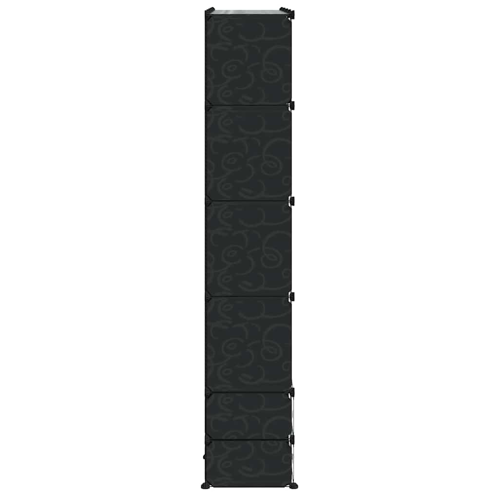 Armadietto Modulare 18 Scomparti Nero e Bianco 37x146x180,5 cm