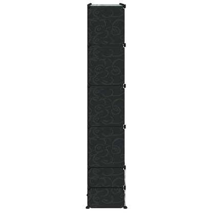 Armadietto Modulare 18 Scomparti Nero e Bianco 37x146x180,5 cm