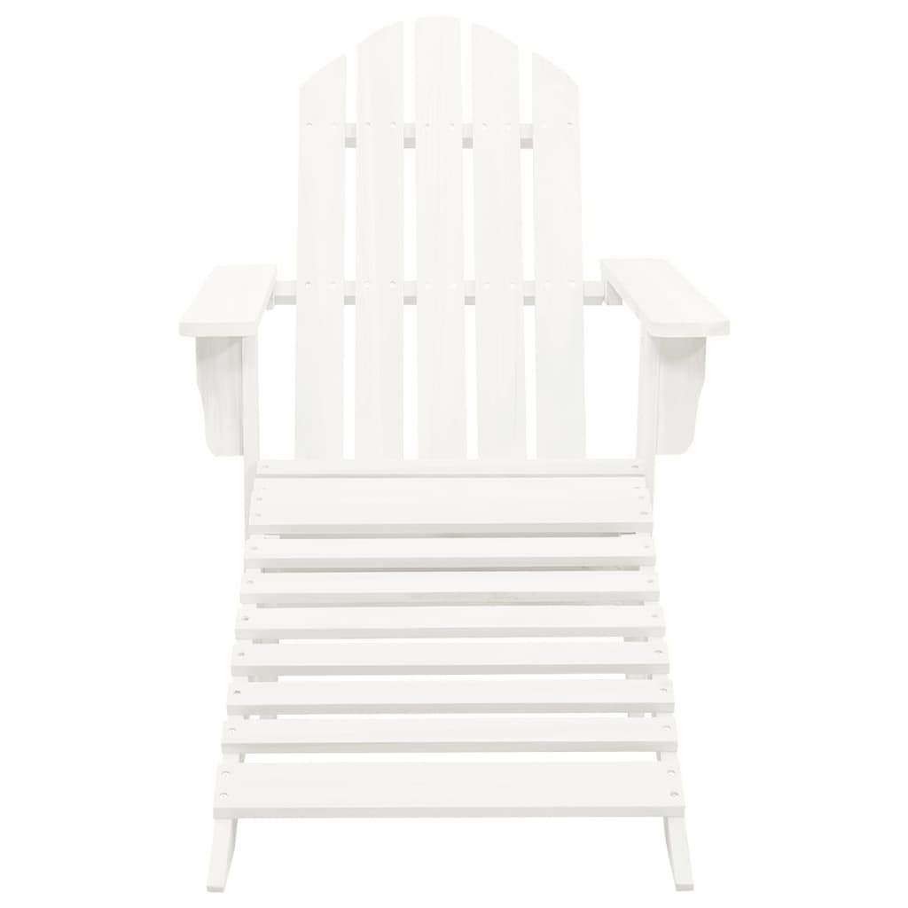 Sedia da Giardino con Poggiagambe in Legno Bianco | homemem39