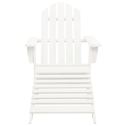 Sedia da Giardino con Poggiagambe in Legno Bianco | homemem39
