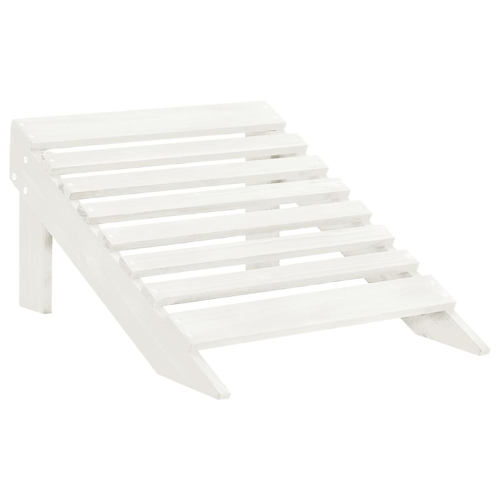 Sedia da Giardino con Poggiagambe in Legno Bianco | homemem39