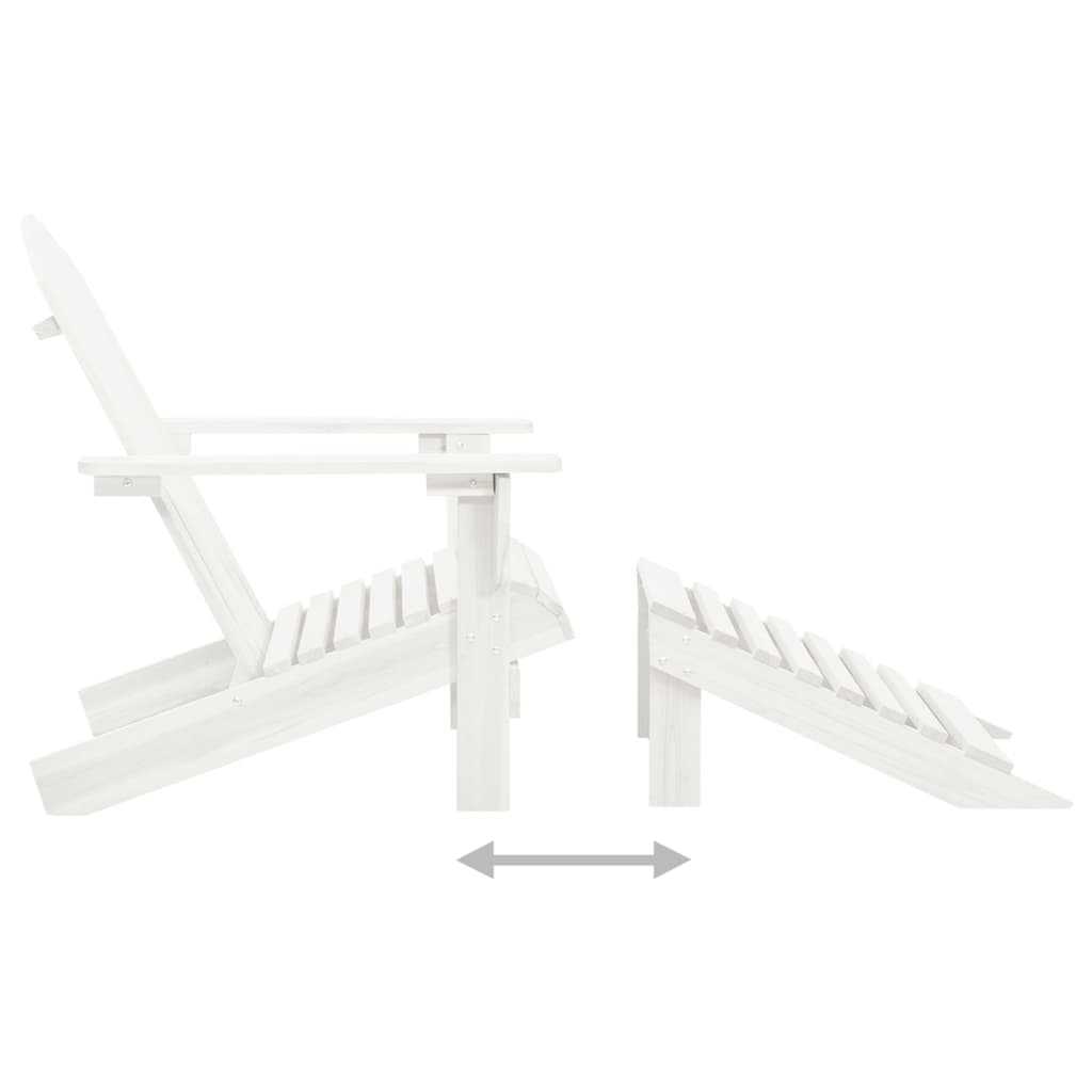 Sedia da Giardino con Poggiagambe in Legno Bianco | homemem39