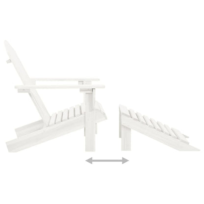 Sedia da Giardino con Poggiagambe in Legno Bianco | homemem39