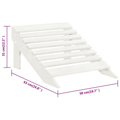 Sedia da Giardino con Poggiagambe in Legno Bianco | homemem39