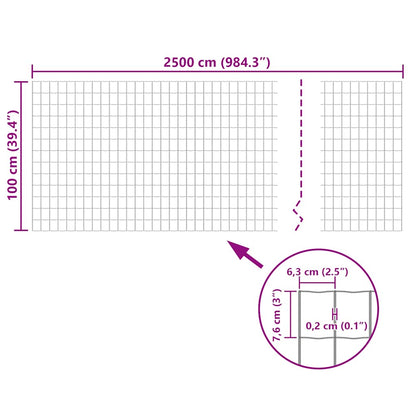 Recinzione Europea in Acciaio 25 x 1,0 m Verde - homemem39