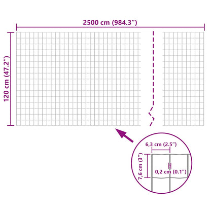 Recinzione Europea in Acciaio 25 x 1,2 m Verde - homemem39
