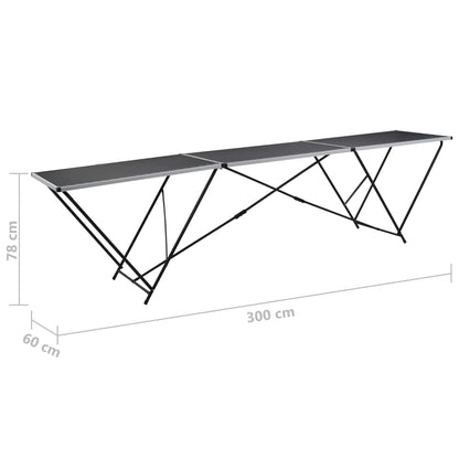 Tavolo Pieghevole per Carta da Parati MDF Alluminio 300x60x78cm | homemem39