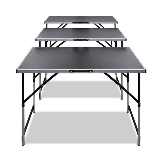 Tavolo da Lavoro Set 3 pz Pieghevole Altezza Regolabile - homemem39